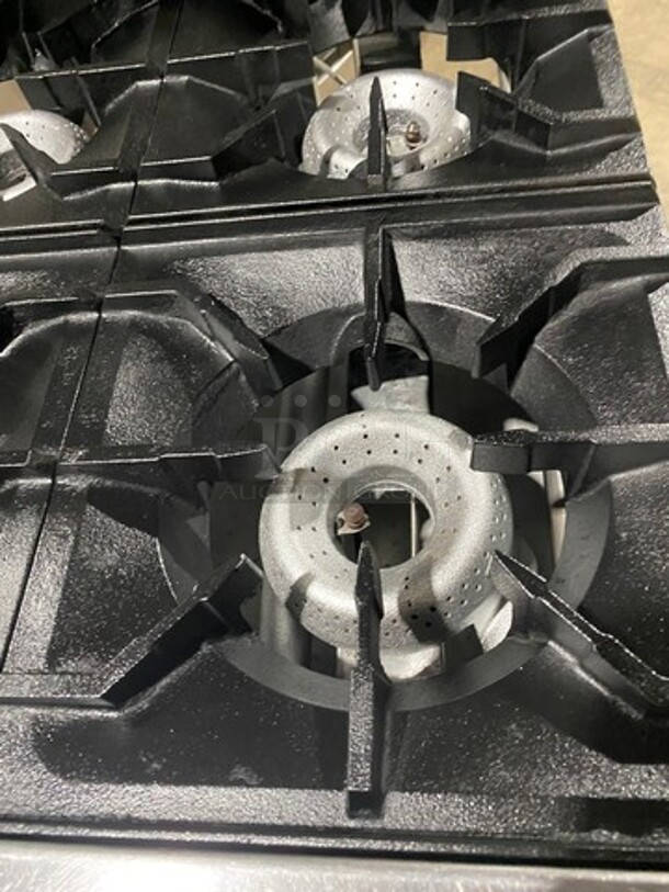 LATE MODEL! American Range Natural Gas Powered 8 Burner Stove! With 2 Oven Underneath! With Raised Back Splash And Salamander Shelf! All Stainless Steel! On Casters! WORKING WHEN REMOVED! Model: AR8 SN: 190712016 - Image 6 of 10