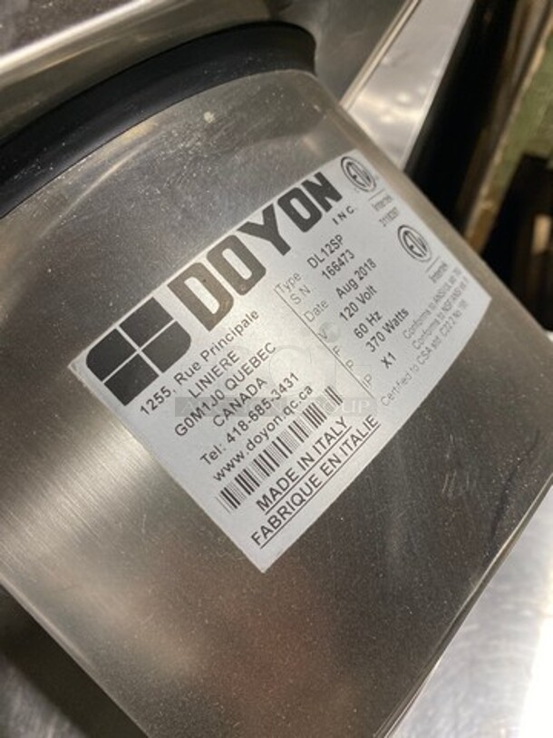 2018 Doyon Commercial Countertop Dough Sheeter! All Stainless Steel! Model: DL12SP SN: 166473 120V 1 Phase - Image 5 of 8