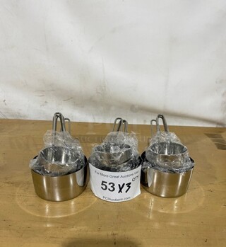 Stainless Steel Measuring Cups! 3x Your Bid!
