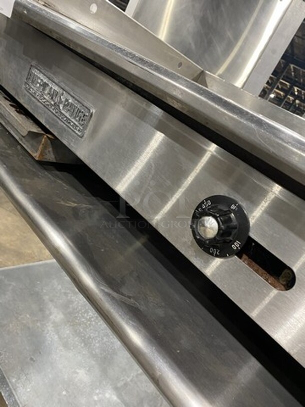Nice! American Range Natural Gas Powered 48 Inch Flat Griddle! On Stainless Steel Equipment Stand! On Casters!  - Image 6 of 9