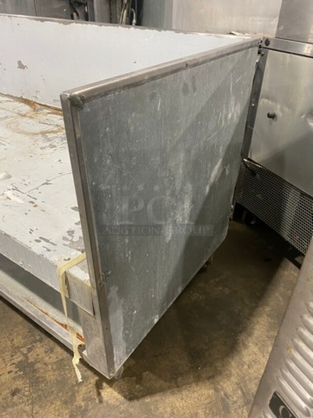 Custom Made Commercial Work Top Table/ Equipment Stand! With Raised Back And Side Splashes! With Storage Space Underneath! All Stainless Steel! On Legs! - Image 2 of 7