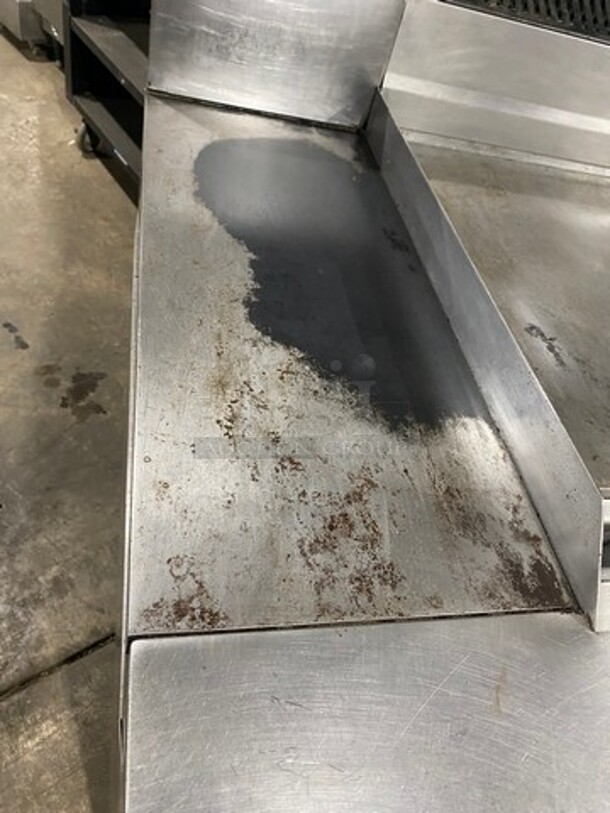Garland Commercial Natural Gas Powered Flat Griddle With Left Side Hot Plate! Griddle Has Side Splashes! With Back Splash! With Convection Oven Underneath! All Stainless Steel! On Legs! - Image 7 of 11