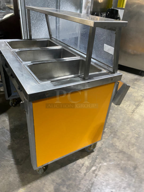Serv-O-Lift Commercial Electric Powered 3 Bay Steam Table! With Sneeze Guard and Tray Slide! All Stainless Steel! On Casters! Model: 501-3 SN: 927280 208V 60HZ 1 Phase - Image 3 of 9
