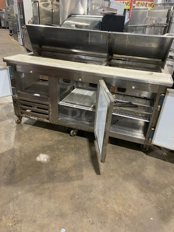 2017 Cool Tech Commercial Refrigerated Sandwich Prep Table! With Commercial Cutting Board! With 3 Door Underneath Storage Space! All Stainless Steel! On Casters! Model: CMPH72BM SN: 33317 120V - Image 5 of 9