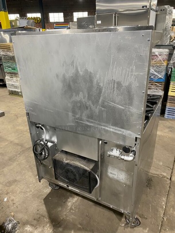 Garland Commercial Natural Gas Powered 6 Burner Stove! With Raised Back Splash And Salamander Shelf! With Oven Underneath! Metal Oven Rack! All Stainless Steel! On Casters! - Image 4 of 10