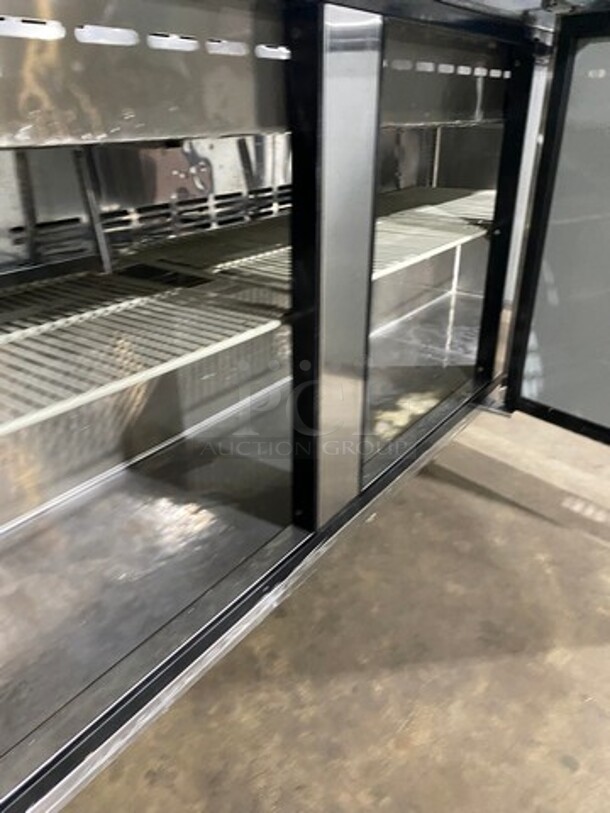 Turbo Air Commercial Refrigerated Sandwich Prep Table! With 3 Door Storage Space Underneath! Poly Coated Racks! All Stainless Steel! On Casters! Model: MST7230 SN: MM7T808001 115V 60HZ 1 Phase - Image 6 of 9