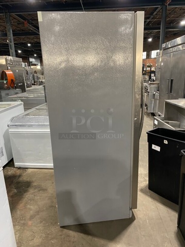 Frigidaire Single Door Reach In Refrigerator! With Poly Shelves! Stainless Steel Body! WORKING WHEN REMOVED! Model: FGVU21F8QFB SN: WB60655805 115V - Image 3 of 9