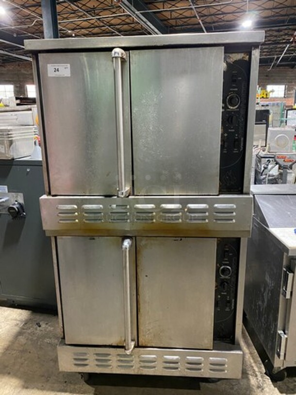 American Range Commercial Natural Gas Powered Double Deck Convection Oven! With Solid Doors! All Stainless Steel! On Casters! Model: MSD2 150706081