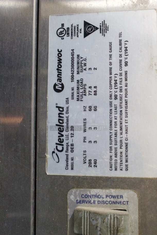 Cleveland® OEB - 12.20 ConvoTherm With Roll-In Cart. 208/240v 3ph 60hz - Image 3 of 7