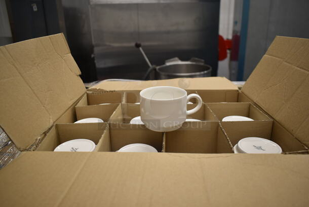 PALLET LOT of 100 BRAND NEW! Boxes of 12 Villeroy & Boch White Mugs. 100 Times Your Bid!