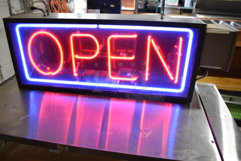 Light Up Neon Open Sign. Buyer Must Pick Up - We Will Not Ship This Item. Tested and Working!