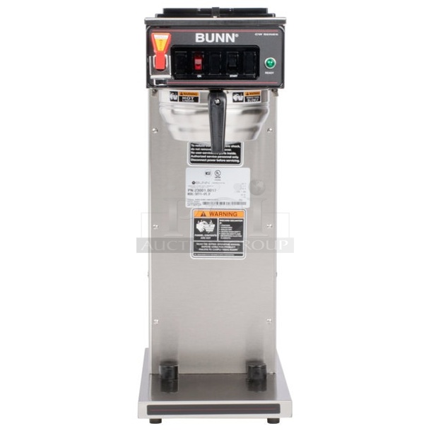 BRAND NEW SCRATCH AND DENT! 2023 Bunn 12950.0211 CWTF15 Stainless Steel Commercial Countertop 12 Cup Automatic Coffee Brewer with Upper & Lower Warmers and Hot Water Faucet. 120 Volts, 1 Phase. - Image 1 of 7