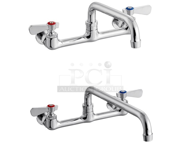 2 BRAND NEW SCRATCH AND DENT! Regency Faucets; 600FW88 Wall Mount Faucet with 8" Centers and 8" Swing Spout and 600FWM812 Wall Mount Faucet with 8" Centers and 12" Swing Spout. 2 Times Your Bid! - Image 1 of 4