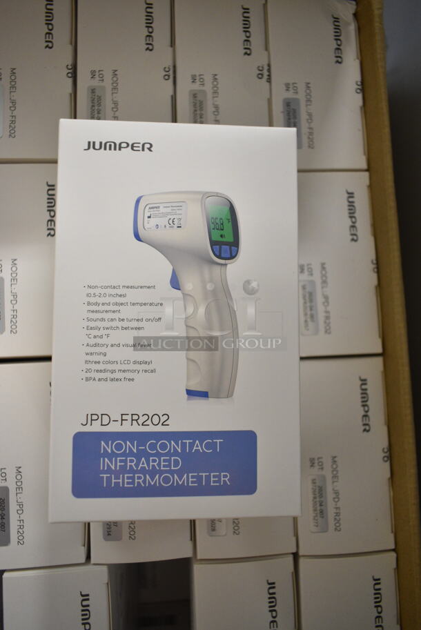 Box of 25 BRAND NEW! Jumper JPD-FR202 Non-Contact Infrared Thermometer. 25 Times Your Bid! - Image 1 of 4