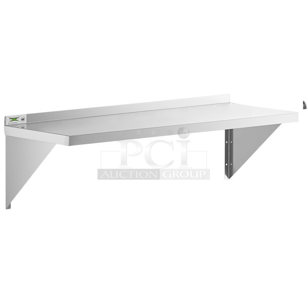 BRAND NEW SCRATCH AND DENT! Regency 600WS1848HD 16 Gauge Stainless Steel 18" x 48" Heavy Duty Wall Shelf - Image 1 of 2