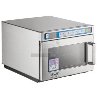 BRAND NEW SCRATCH AND DENT! 2024 Solwave SWAHD21 Ameri-Series Space Saver Heavy-Duty Stainless Steel Commercial Microwave with Push Button Controls. 208/240 Volts, 1 Phase.