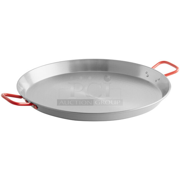 8 BRAND NEW SCRATCH AND DENT! Vigor 473PAELLA24CS 24" Polished Carbon Steel Paella Pan. 8 Times Your Bid! - Image 1 of 4