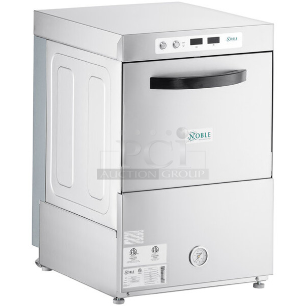 BRAND NEW SCRATCH AND DENT! 2023 Noble 495HTGW22 Stainless Steel Commercial Undercounter Glass Washer. 208-240 Volts, 1 Phase.  - Image 1 of 7