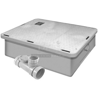 BRAND NEW SCRATCH AND DENT! Endura 3925A02LOT Lo-Pro 50 lb. 25 GPM Low Profile Grease Trap with 2" Threaded Connections