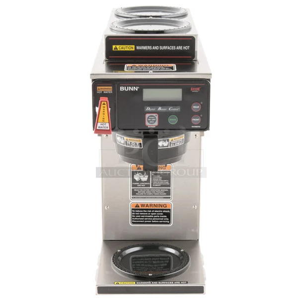 BRAND NEW SCRATCH AND DENT! 2024 Bunn AXIOM-15-3 Stainless Steel Commercial Countertop 38700.0000 Axiom 15-3 Automatic Coffee Brewer with 1 Lower and 2 Upper Warmers. No Brew Basket or Coffee Pot. 120 Volts, 1 Phase.  - Image 1 of 8