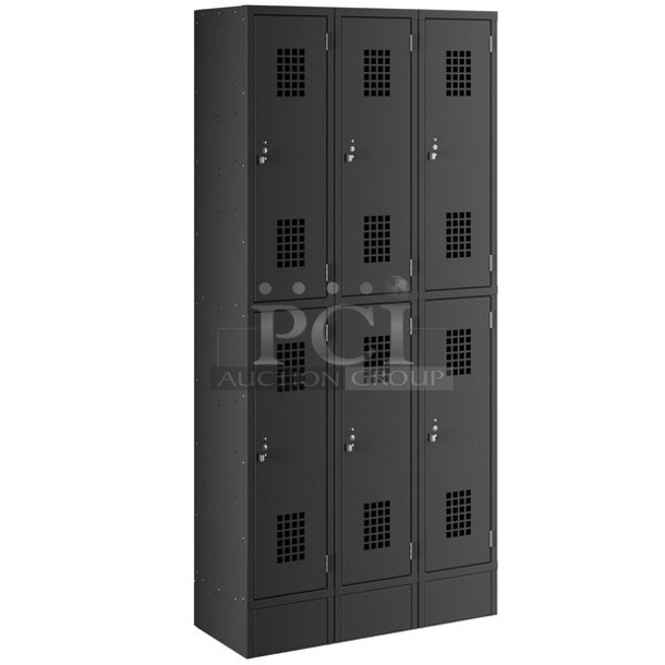 BRAND NEW SCRATCH AND DENT! Regency 600LC32125AK Black Metal 6 Cubby Locker.  - Image 1 of 3