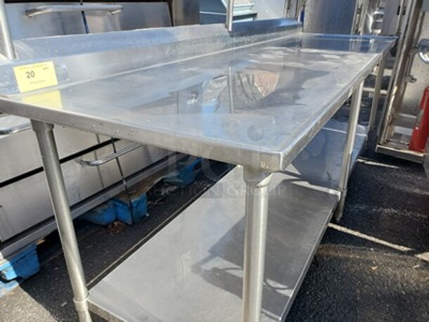 Stainless Steel Work Table W/ Overhead Shelf  - Image 4 of 4