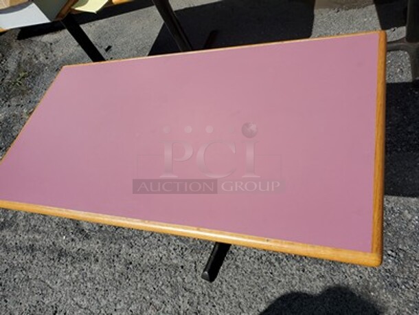 Pink Laminate Wood Top W/ Base 24X46 