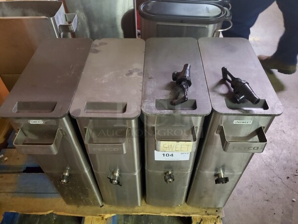 ALL ONE MONEY Lot of 4 Iced tea dispenser (Missing 2 faucet) - Image 3 of 3