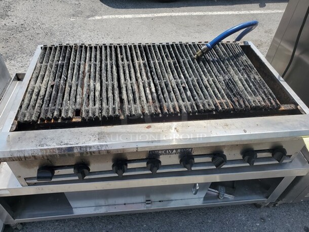 AMERICAN RANGE Natural Gas Charbroiler Stainless Steel Stand Included! 48X30X11 - Image 1 of 7