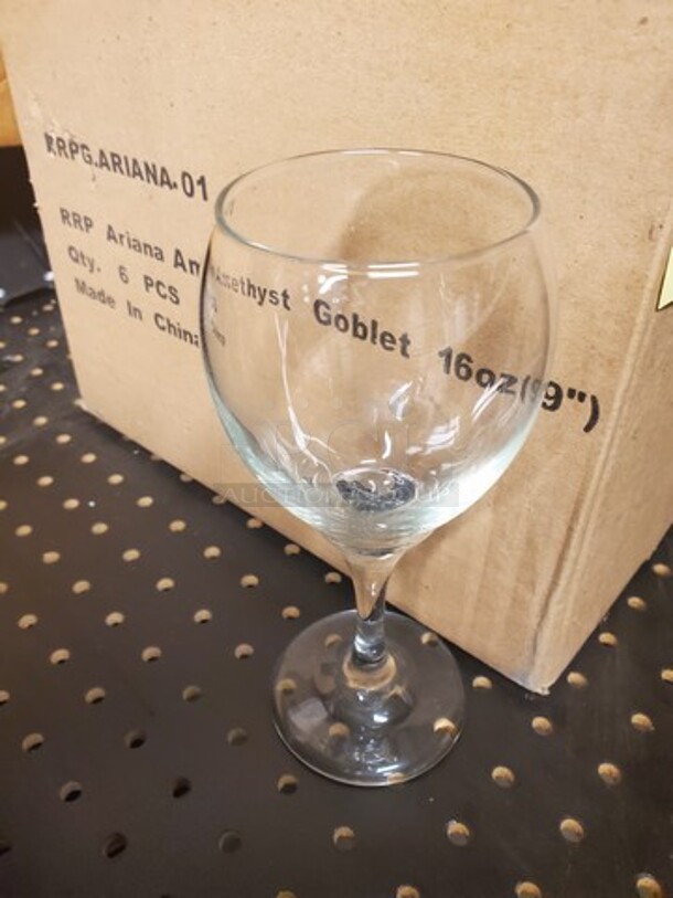 ALL ONE MONEY Lot of 6 12oz wine glasses - Image 4 of 7