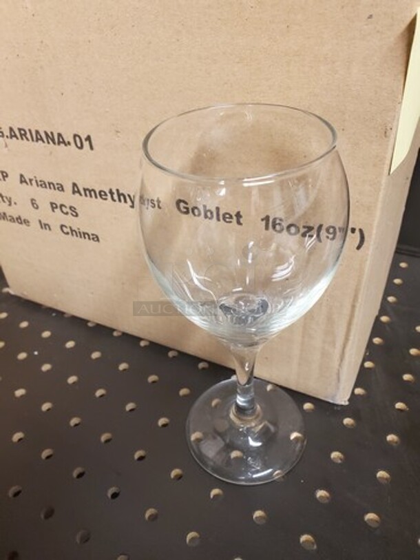 ALL ONE MONEY Lot of 6 12oz wine glasses - Image 5 of 7