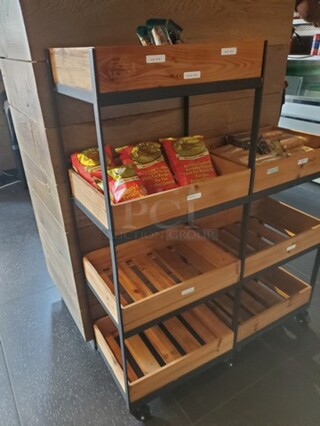 Wood Shelving on wheels/Shelf Rolling Cart