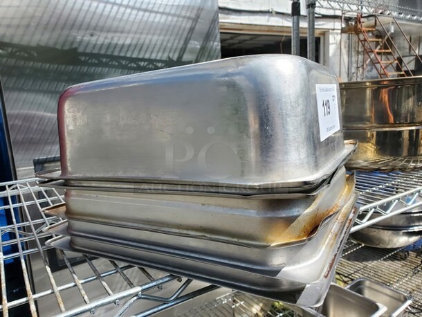 Lot of 5 Stainless Steel Food Pans *without lids* - Image 1 of 4