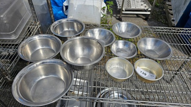 Lot of 10 Miscellaneous Stainless Steel Bowls - Image 2 of 3