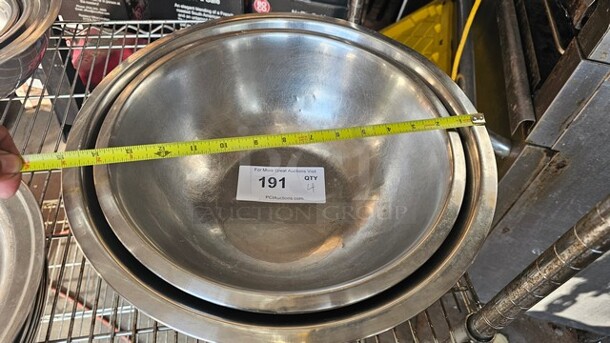 Lot of 4 Miscellaneous Stainless Steel Mixing Bowls - Image 2 of 2