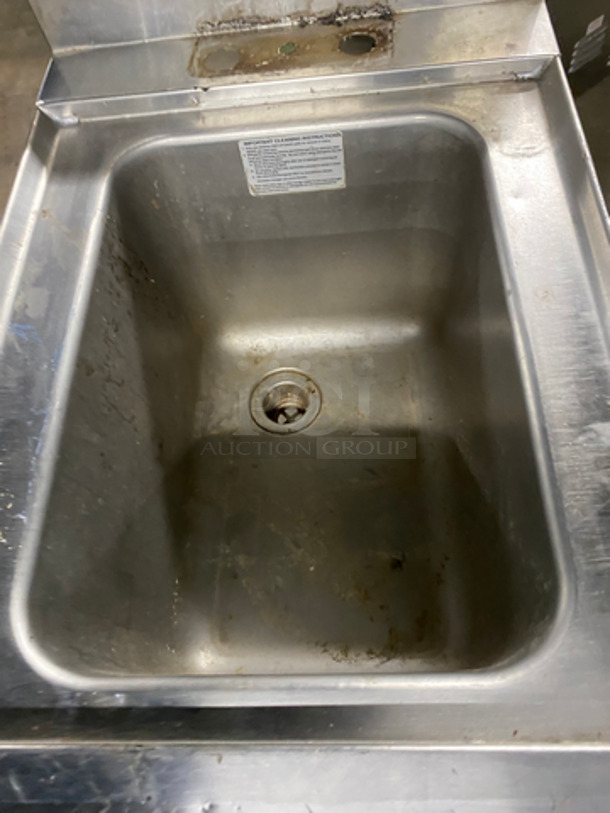 Commercial Under The Counter Hand Sink! With Back Splash! All Stainless Steel! On Legs! - Image 5 of 7