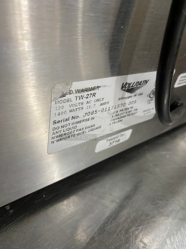 Vollrath Commercial Countertop 2 Well Soup Warmer! WORKING WHEN REMOVED! Model: TW27R SN: J08501171570009 120V - Image 6 of 8
