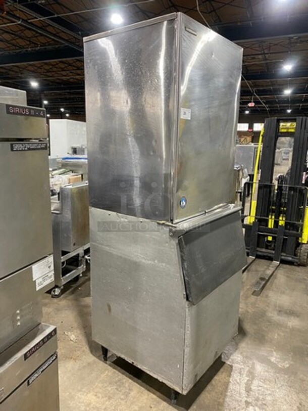 Hoshizaki Commercial Ice Maker Machine! With Commercial Ice Bin! All Stainless Steel! On Legs! 2x Your Bid Makes One Unit!  - Image 2 of 9