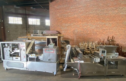 SWEET! KONIG Maschinen/RHEON Commercial Floor Style Stress Free Mass Production BUN ROLL LINE! Up To 4000 PCS Per Hour/Rounded, Stamped, Oval or Folded and Long-Rolled! Model Brotchenanlage/Roll Plant GS USA K2 Serial 3160052!  With Rheon Full Line Dough Sheeter WIth Hopper! On Commercial Casters! 