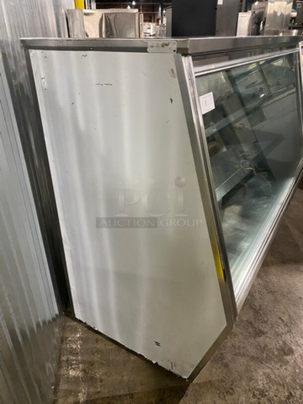 Leader Commercial Refrigerated Merchandiser With Slanted Front Glass! With Sliding Rear Access Doors! All Stainless Steel Body!  - Image 4 of 9