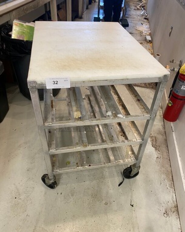 Channel Commercial Aluminum Mobile Can Rack! On Casters! - Image 1 of 6