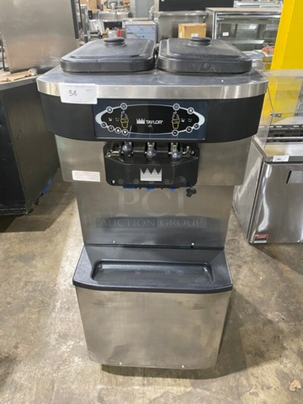 WOW! Taylor Crown Commercial 3 Handle Soft Serve Ice Cream Machine! All Stainless Steel! On Casters! Model: C71333 SN: M0072954 208/230V 60HZ 3 Phase
