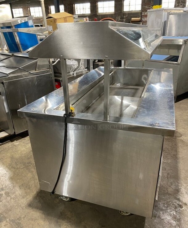 All Stainless Steel Commercial Refrigerated Cold Pan Station! With Underneath 2 Door Storage Space! On Casters! - Image 2 of 6