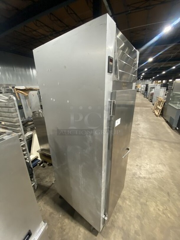 Traulsen One Solid Door Stainless Steel Reach In Cooler! Model G10011 Serial T05621H15! 115V 1 Phase! On Casters! - Image 2 of 9