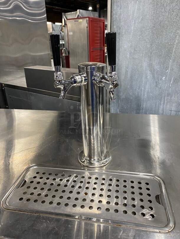 NICE! Avantco Commercial Refrigerated Dual Tower Kegerator! With Towers! With 3 Door Storage Space Underneath! Poly Coated Racks! Model: 178UDD378 SN:6436334321083606 115V - Image 9 of 10