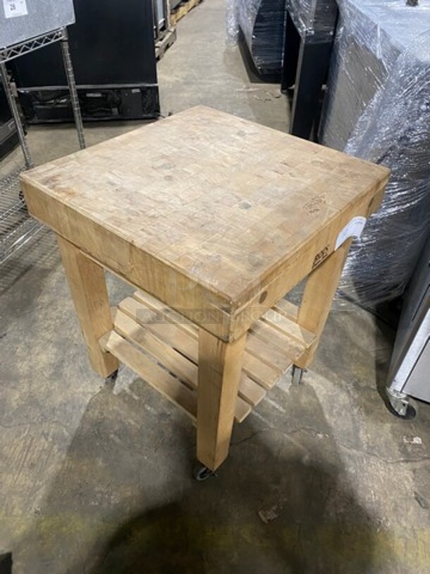 Boos Block Commercial Butcher Block Table! With Storage Space Underneath! On Casters! - Image 6 of 6