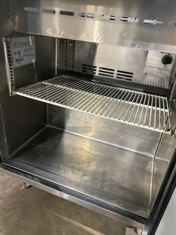 Turbo Air Refrigerated Salad Bar Island! With Double Over Head Shelf Storage! Single Door Storage Space Underneath! All Stainless Steel! On Casters! Model: MST28 115V - Image 6 of 10