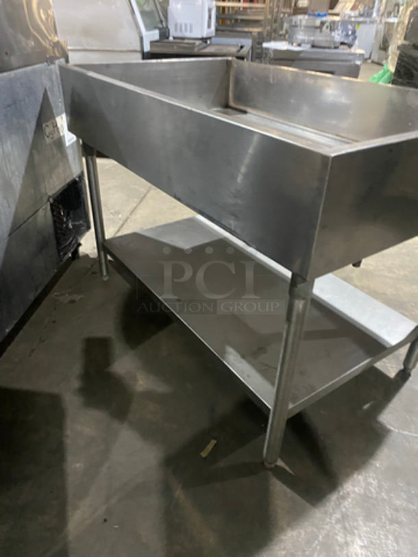 All Stainless Steel Ice Bin Display Merchandiser! With Drain! Great For Seafood/ Drinks/ Cut Fruit Etc! With Storage Area Underneath! On Legs! - Image 4 of 8