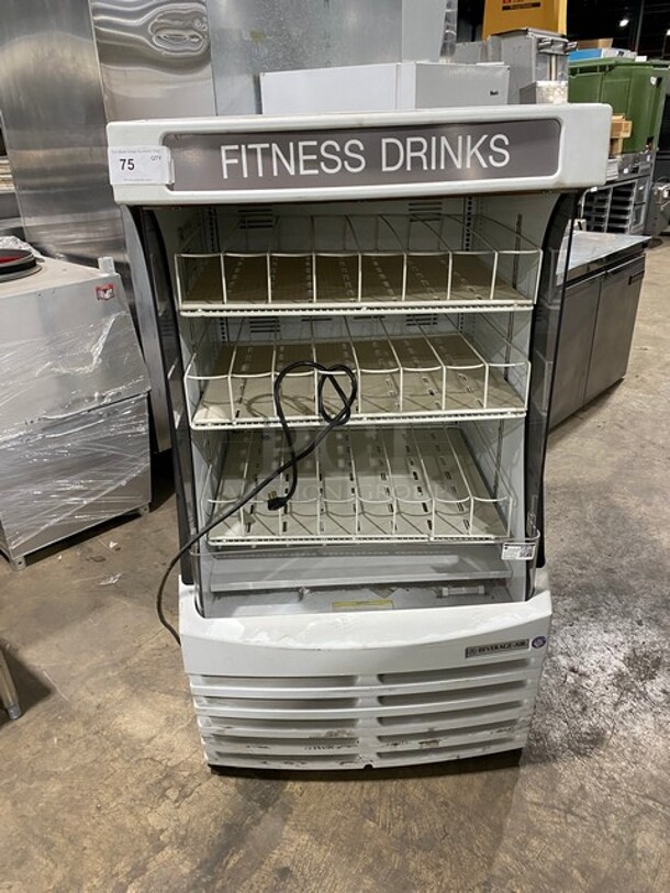 Beverage Air Commercial Refrigerated Open Grab-N-Go Drink Display Case! With Poly Drink Racks! Model: BZ131W SN: 11613267 115V 60HZ 1 Phase