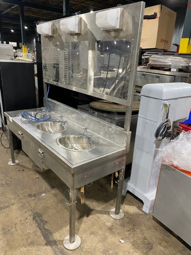 WOW! Commercial 3 Bay Sink Wash Station! Solid Stainless Steel! On Legs! - Image 3 of 11
